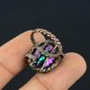 Mystic Topaz Gemstone Copper Wire Wrapped Handmade Jewelry Ring Gift For Woman