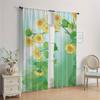 2pcs Sunflower Pattern Curtains, Rod Pocket Decorative Window Drapes Window Treatments For Bedroom Living Room Home Decoration