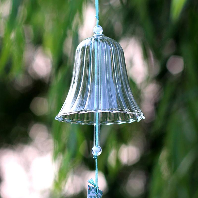 Прозрачные стеклянные колокольчики для окон, подвесные колокольчики для сада, садовые колокольчики, японский декор для комнаты, поделки своими руками