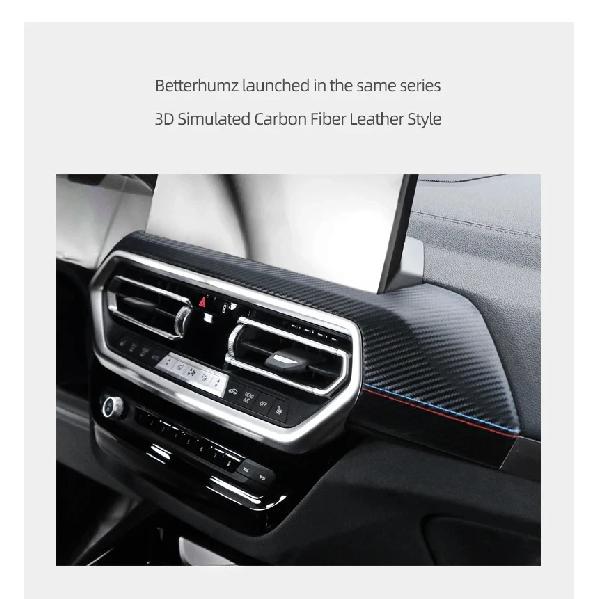 Betterhumz Car For BMW X3 iX3 X4 G01 G02 G08 Dashboard Panel Center Console Cover ABS Made of Alcantara Interior Accessories