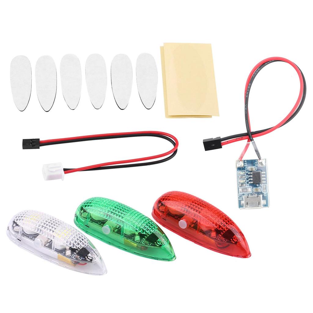 Bright Drone Lights 3pcs Set Wireless LED Flash Light with 3 Modes Visible in 500 Meters Range for RC Aircraft