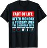 After Monday And Tuesday Even Calendar Says WTF Funny Saying T-Shirt