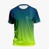 Лето 2025 новый мужской спортивный T-shirt Быстросохнущий высокий 3D градиентный с коротким рукавом T-shirt Тренировка на открытом воздухе тренировка по баскетболу бег