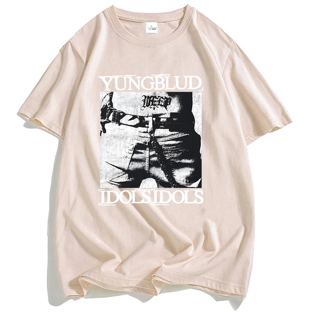 Футболка с татуировками идолов YUNGBLUD, с принтом певца, хлопковая, с коротким рукавом, летняя, унисекс, уличная одежда, хип-хоп, мужские футболки, топ