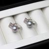 Серьги-клипсы из стерлингового серебра 925 пробы Розовые, Серьги с настоящим натуральным черным пресноводным жемчугом для женщин, жены, матери, Подарок на день рождения Белые