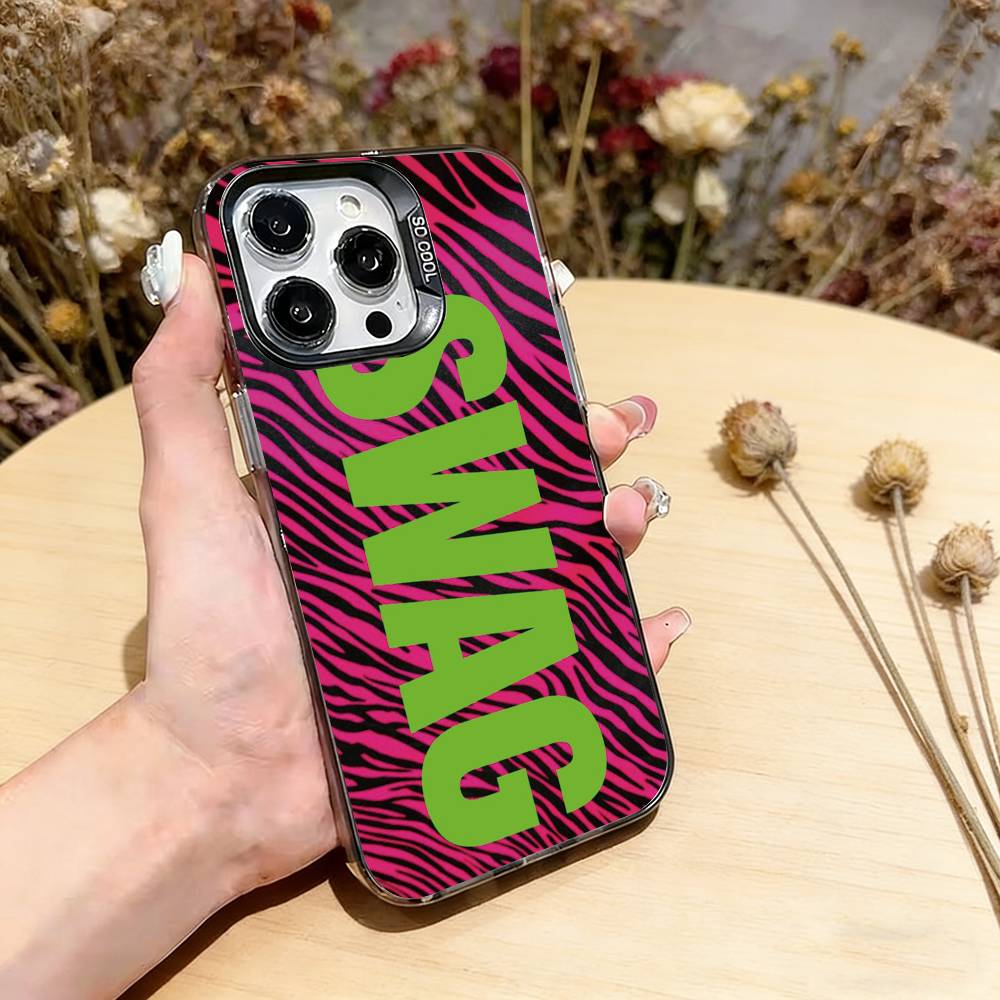 Роскошный чехол для телефона в стиле Y2K SWAG для iPhone 17,16,15,14,13,12,11 Plus,Pro Max,XS, Цветной серебристый чехол для телефона Funda Cover