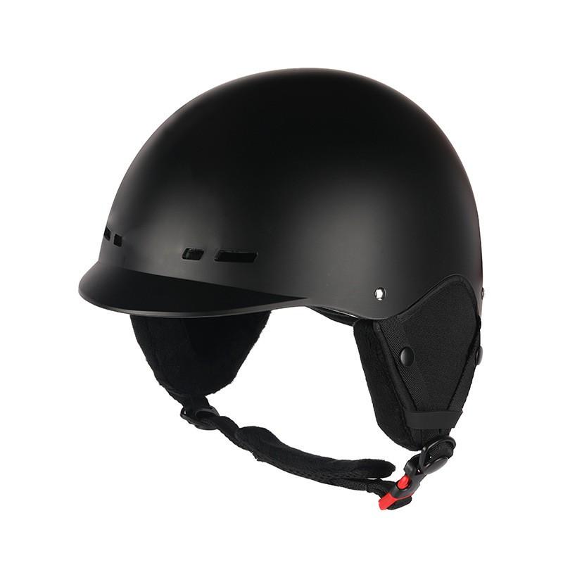 Adult Ski Helmet Alpine Snowboard Use ABSEPS Safety Protection Warm Lined Adjustable Fit In Black