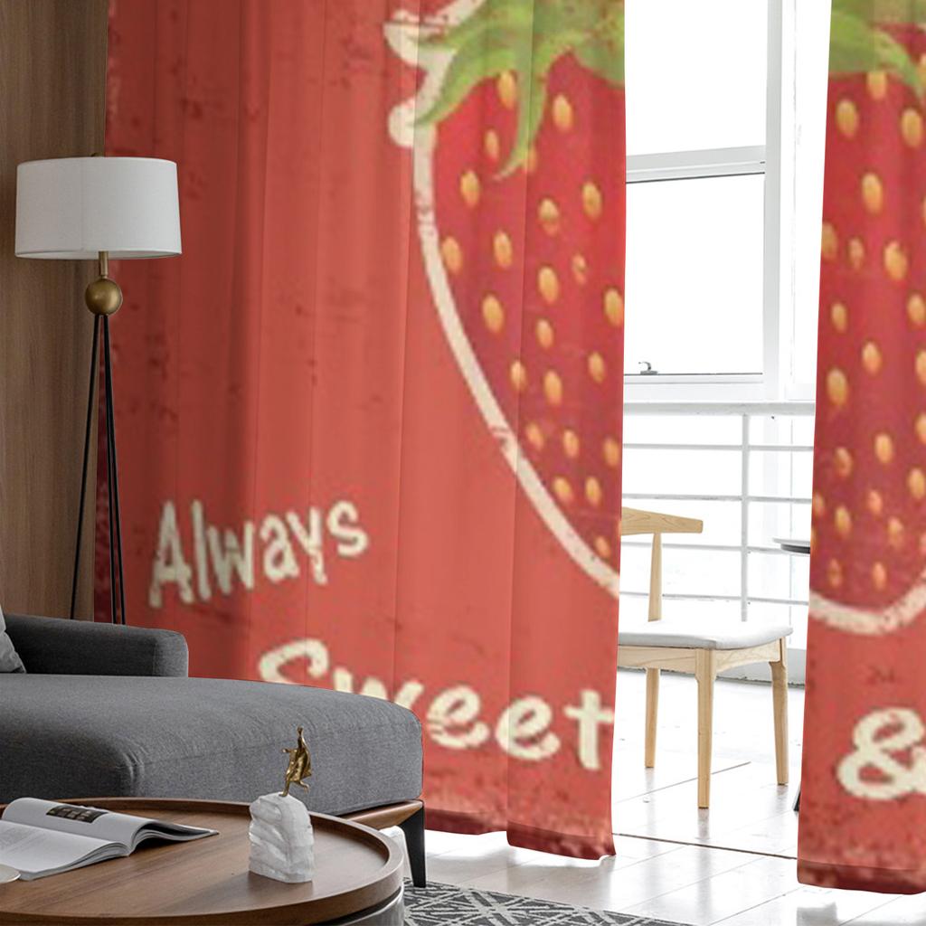 Винтажный гранж-постер с клубникой, роскошные шифоновые прозрачные шторы для гостиной, спальни, украшения, оконная вуаль, тюлевая занавеска