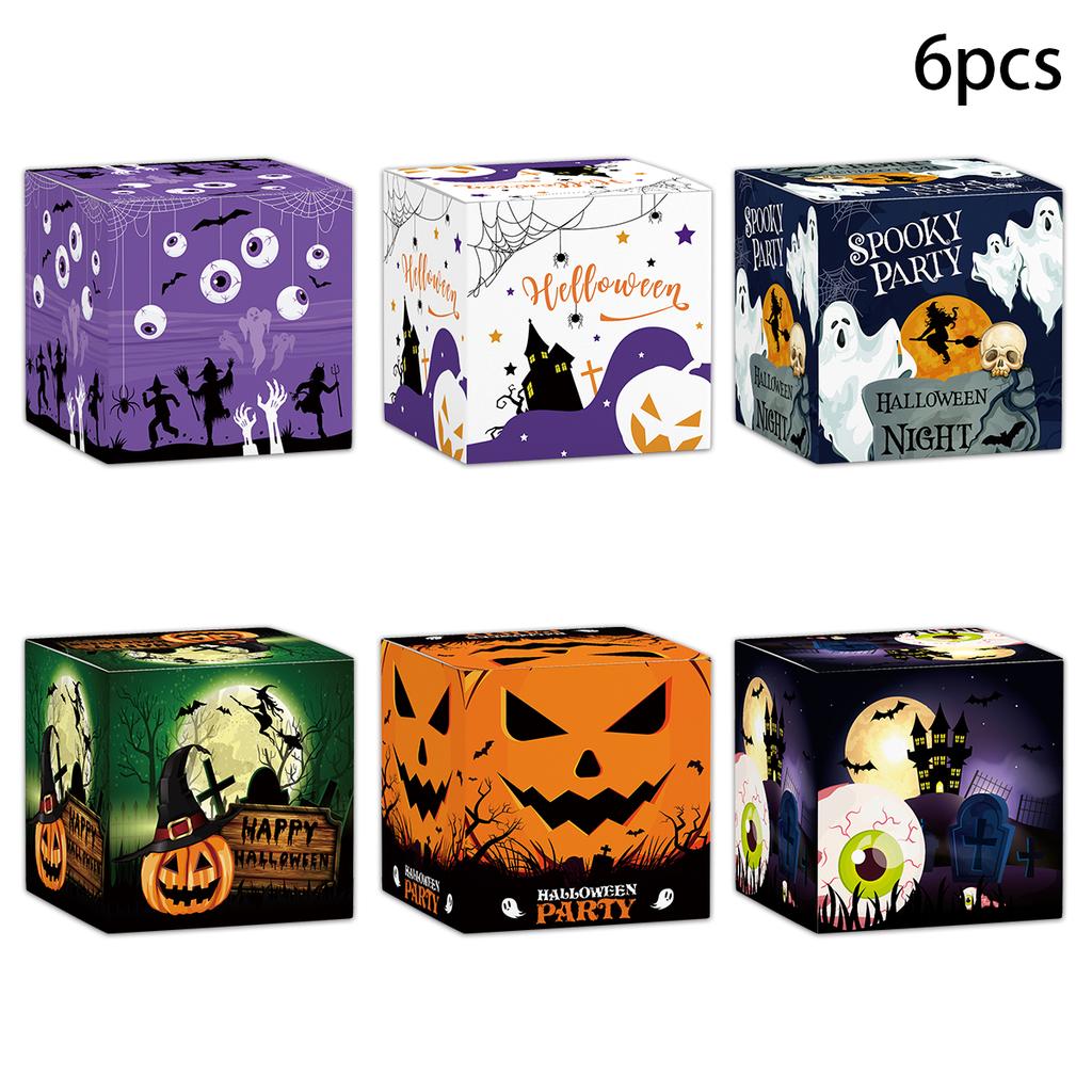 6pcs Halloween Candy Box Pumpkin Ghost Baking Cookies Gift Box Kids Favor Trick or Treat 2025 Happy Halloween Party Decoration