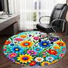 1pc Office Carpet Chair Mats Colorful Spring Floral Pattern Perfect for Decorating Office Chairss, Or Bedrooms.YDT479