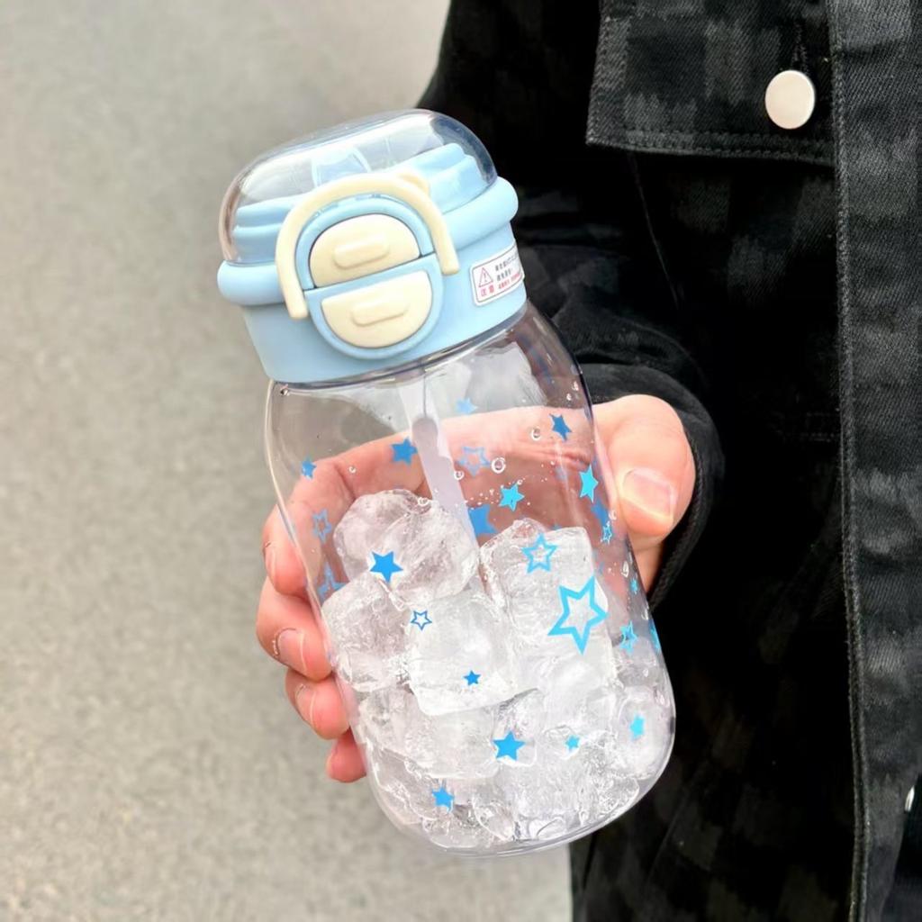 Summer water cup girls high value water cup light luxury high-end plastic cup double drink large capacity straw cup