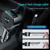 75W 3 In 1 Car Fast Car Phone Charger with Retractable Cable USB Type C Cable Adapter for IPhone Samsung Xiaomi Quick Charger3.0