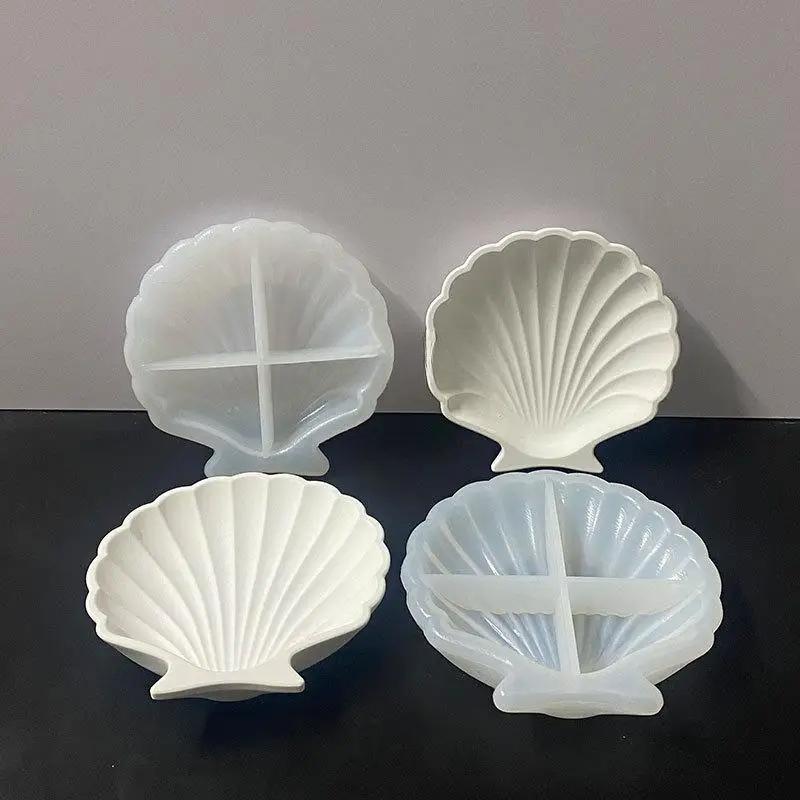 3D Shell силиконовая форма DIY эпоксидная смола ювелирное изделие блюдо гребешок поднос для хранения капель океан стиль подсвечник гипсовая форма