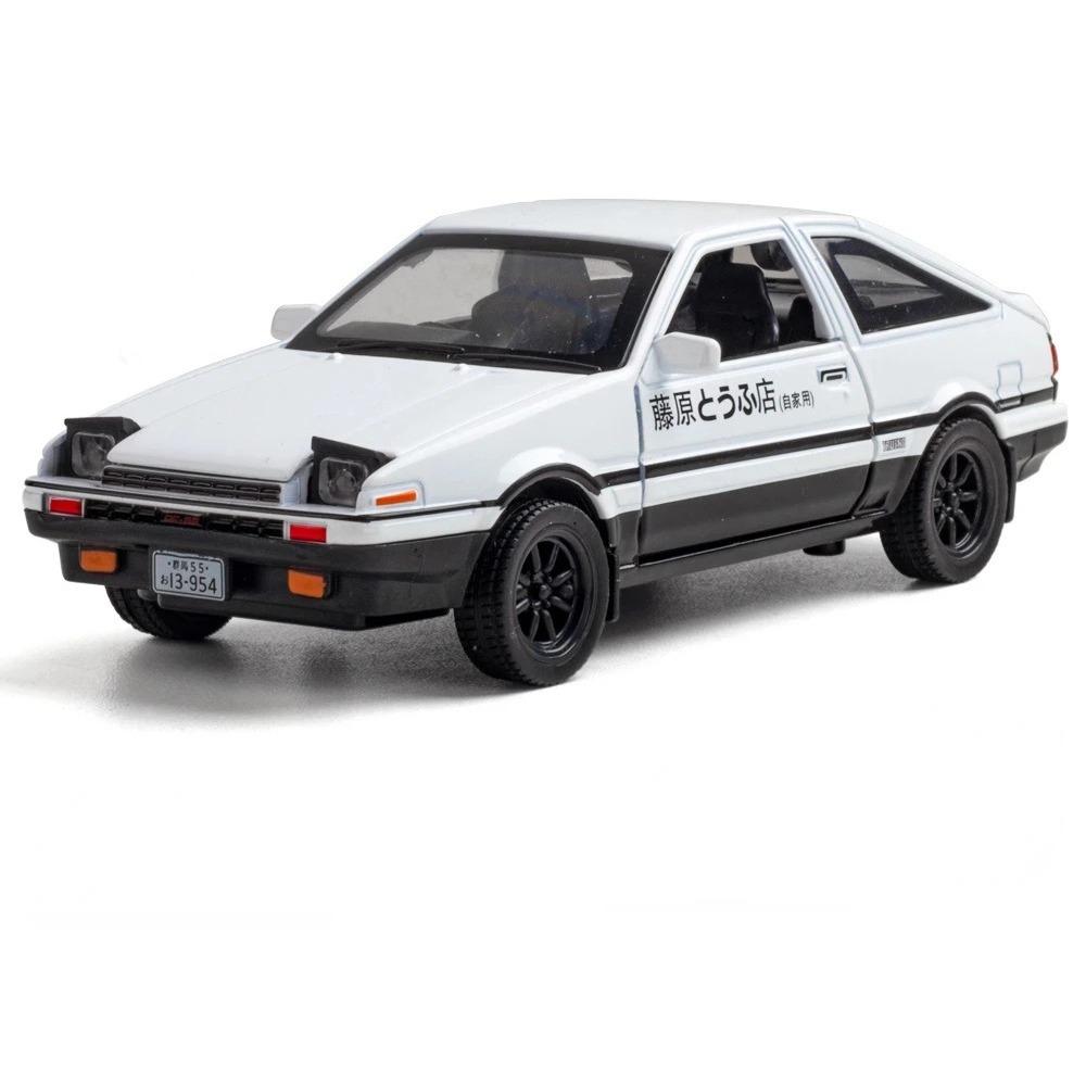 1/32 Toyota  AE86 Toy Car Diecast Miniature Model Pull Back Sound Light Doors Openable Educational Collection Gift Kids A151