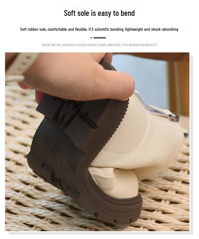 Водонепроницаемые кожаные хлопковые ботинки для девочек - Осень/Зима 2025 Стиль Мартин