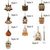 Trick or Treat Wooden Black Cat Ornament Owls Bat Hanging Decoration  Holiday Party
