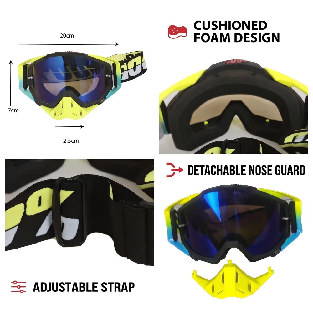Motorcycle Protective Accessories Combo Riding Goggles Full Finger Gloves Breathable Balaclava Mask for Off-Road Motorbike