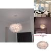 Iron Chandelier With Feather Shade And Led Lighting For Home Living Spaces