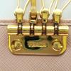 Used Prada 4-key case Saffiano leather beige gold logo