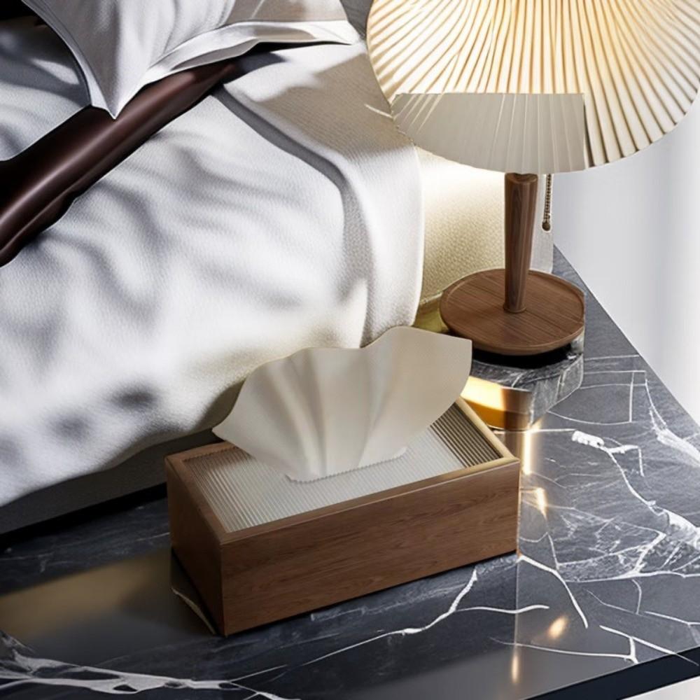 High-end Quality Tissue Box Wood Paper Towel Holder Minimalist Paper Box Hotel Use