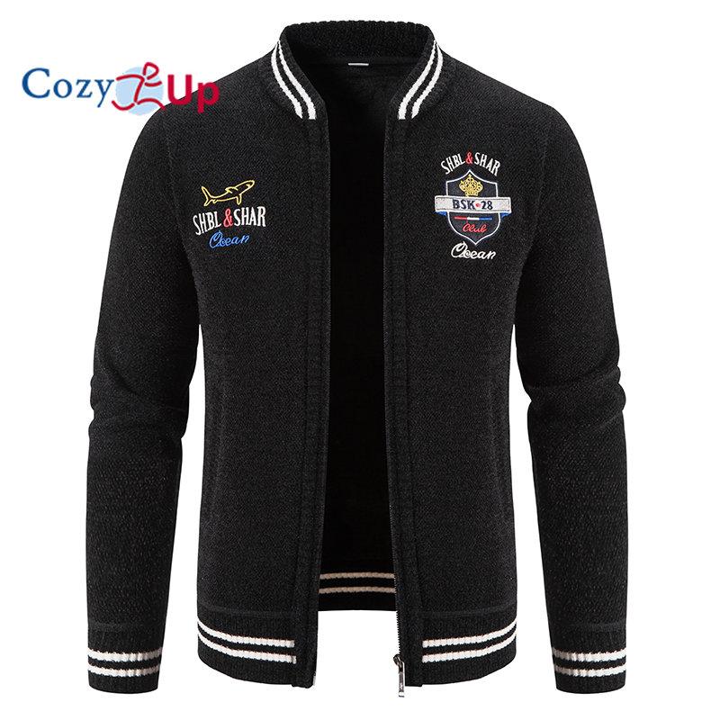 Cozy Up Men's Sweater Cardigan Sweater Zip Sweater Sweater Jacket Ribbed Knit Zipper Solid Color Stand Collar Casual Daily Clothing Apparel Winter