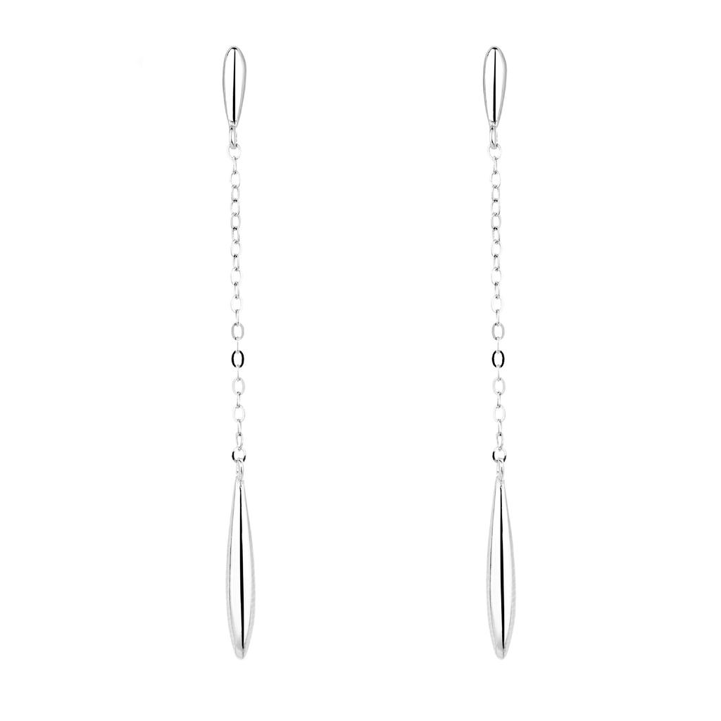 Серьги-капли из стерлингового серебра S925, женские геометрические висячие серьги с кисточками, длинные, простые, изящные, с каплями воды, серьги-кисточки