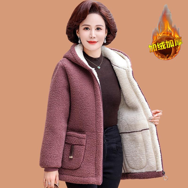 Зимнее пальто на флисовой подкладке больших размеров для женщин среднего и пожилого возраста