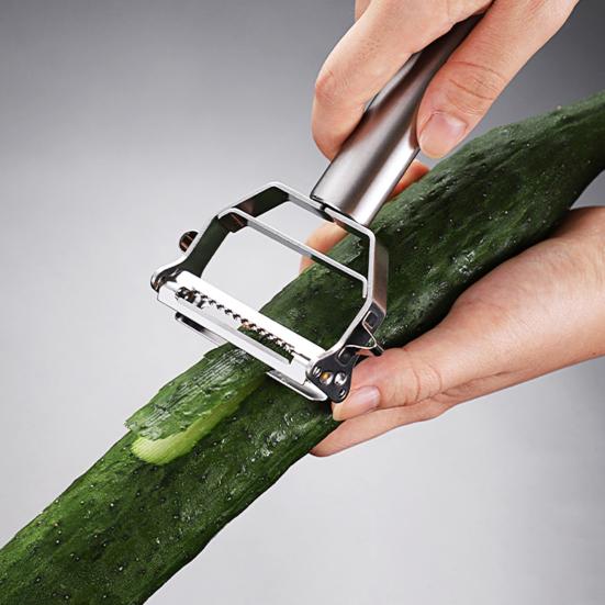 Терка для очистки овощей Многофункциональная нержавеющая сталь с удобной ручкой с двойной головкой и удобным крючком для хранения