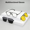 Magnetic Clip On Glasses Women Driving Polarised Polygonal Optical Myopia Eyewear Men Custom Prescription Glasses Frame