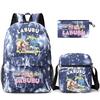 3Pcs/set Cartoon Printed Backpack Teenager Student Boy Girl Schoolbag Larger Capacity Bagpack Travel Bag Kid Gift Mochila