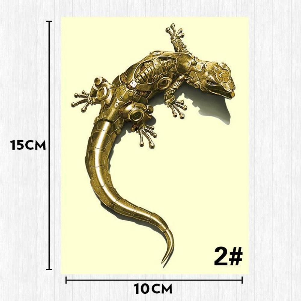 3D автомобильная наклейка оконный геккон Gekko механическая эмблема ящерицы хромированная наклейка из ПВХ