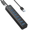 PHIXERO 7 Port USB Hub 15CM Cable 5Gbps High Speed Transfer USB Multiport Adapter USB Hub for PC 3.0 Windows/XPS/Mac OS/Linux