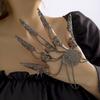 Ingemark Exaggerated Dubai Indian Thai Gold Color Harness Finger Bracelet Women Chunky Chain Belly Dancer Cosplay Hand Jewelry