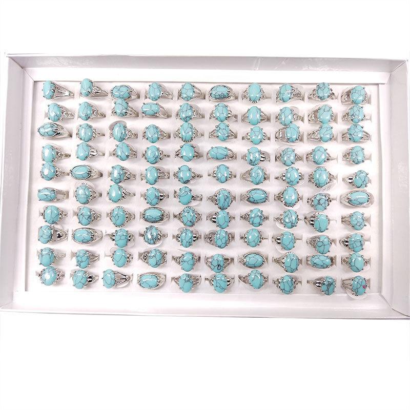 20 шт., женское ювелирное кольцо с бирюзовым указательным пальцем