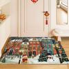 Коврик для входа, коврик для входа, новый рождественский ковер для дома, противоскользящий и грязезащитный, можно резать, шелковый коврик для ног