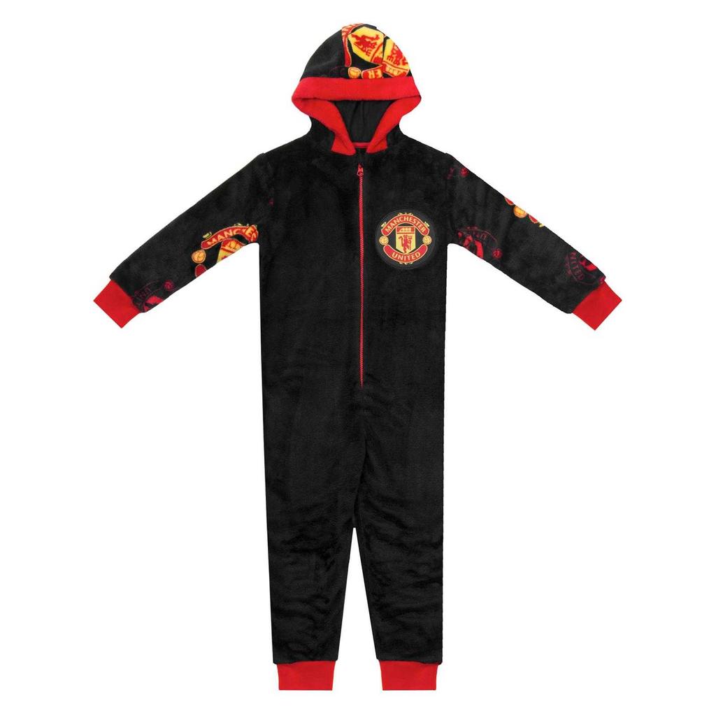 Manchester United FC Childrens/Kids Crest Fleece All-In-One Nightwear