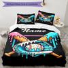 3pcs Custom Name Baseball Bedding Set Duvet Cover Closure Includes 1 Duvet Cover & 2 Pillowcases, Soft and Comfortable for All Seasons.