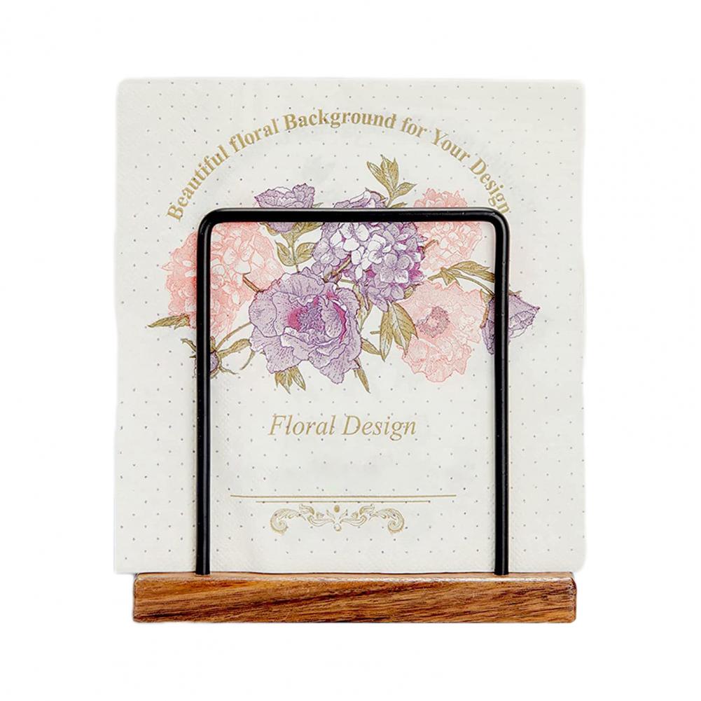 Napkin Holder for Dining Table Capacity Napkin Container Metal Wooden Napkin Holder for Kitchen Table Sturdy Paper for Decors
