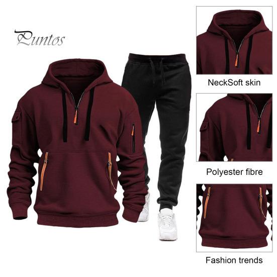 Комплект из 2 предметов: мужская толстовка, брюки, комплект с капюшоном, завязками на шнурке, длинные спортивные топы с эластичной талией, длинные брюки, однотонный мешковатый спортивный костюм