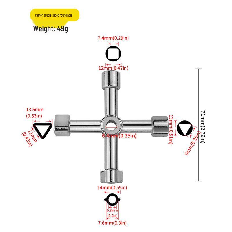 Многофункциональный треугольный ключ для электрических шкафов, лифтов, крестовых ключей и клапанов водомеров