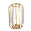 Nordic Lantern Shaped Wrought Iron Vase Glass Iron Tabletop Flower Vase(  Gold)