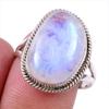 Натуральный радужный лунный камень, драгоценный камень, кольцо из стерлингового серебра 925 пробы, размер 9, D7Q49