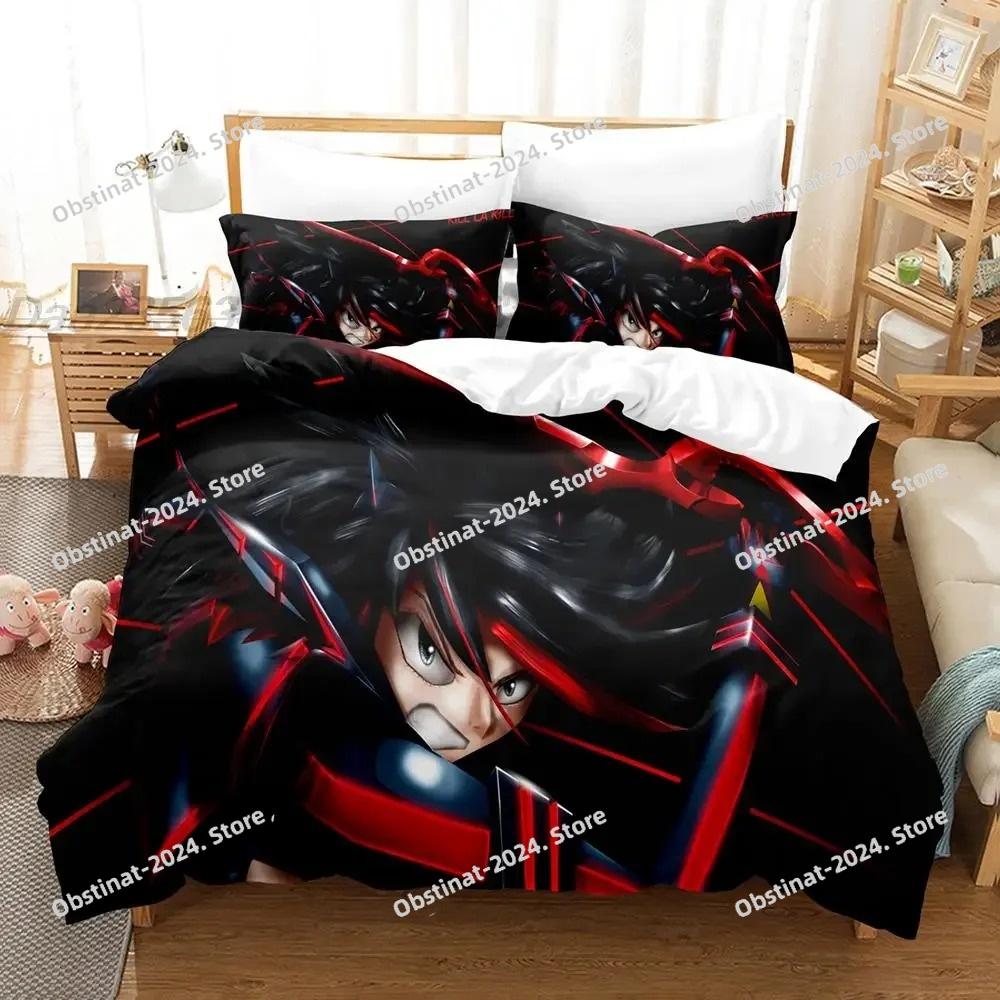 Модный 3D-принт с героями мультфильмов KILL La KILL Комплект постельного белья Single Twin Full Queen King Size Комплект постельного белья Adult Kids Bedroom Наборы пододеяльников