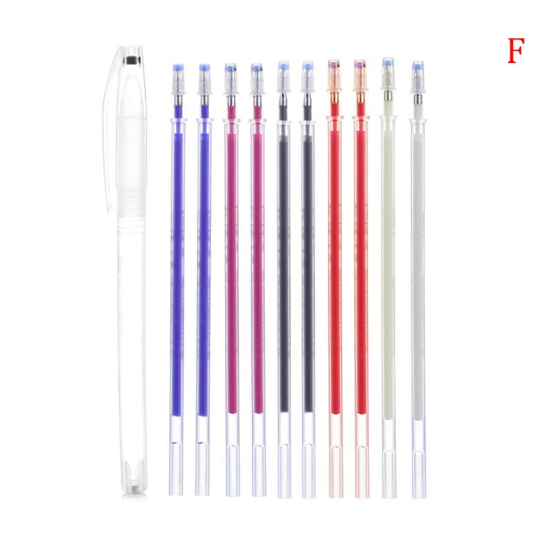 New 10Pcs Heat Erasable Pen High Temperature Disappearing Fabric Marker Tailoring