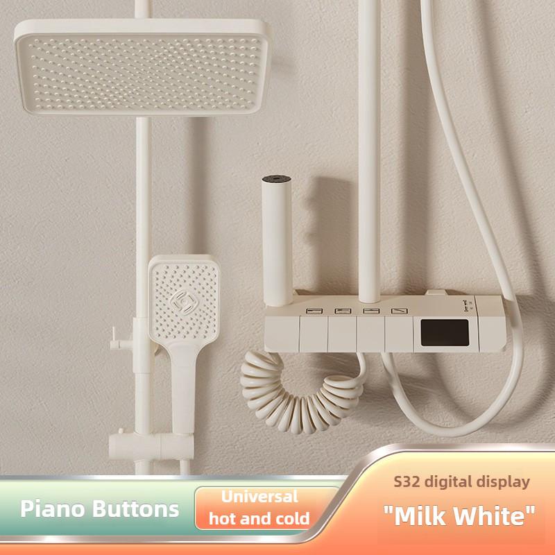 Ванная комната Полностью медный Термостатический Под давлением Дождевой душ Бытовой Набор душевой лейки с цифровым дисплеем