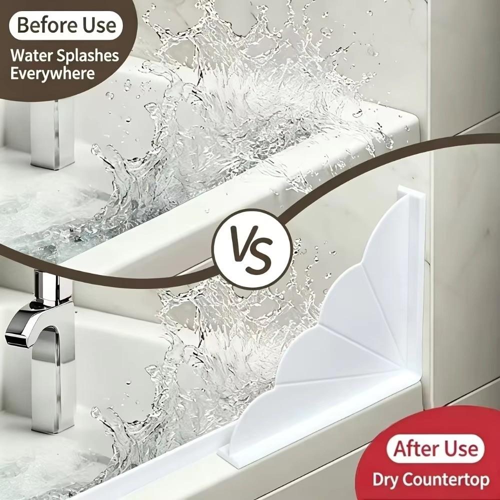 Suction Cups Bathtub Splash Guard Silicone Splash Stopper Guard Corner Water Barrier  Shower