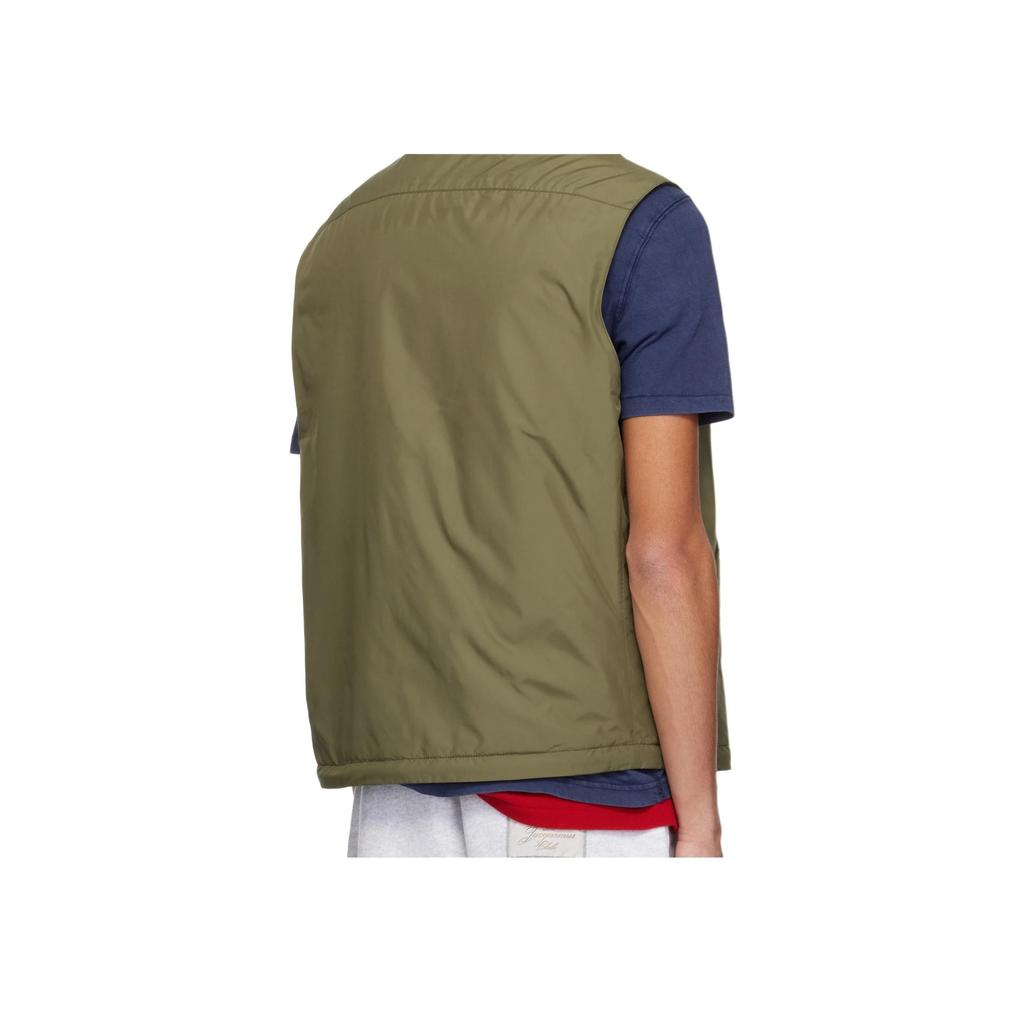 Polo Ralph Lauren Логотип Вышитый Воротник-стойка Молния Без рукавов Жилет Мужской жилет Оливковый 710961832-002