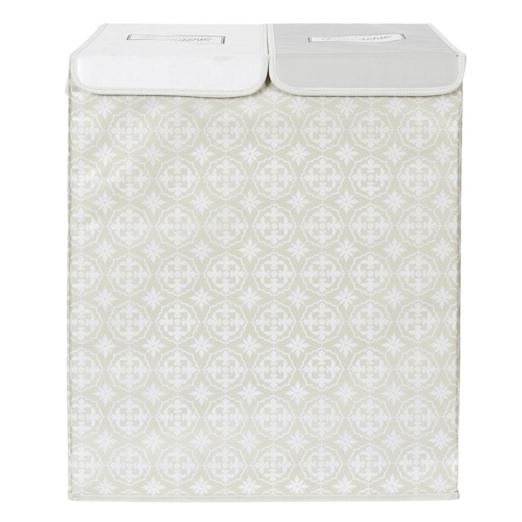 Laundry Basket 50X41X57 Cm Double Gray Fabric Foldable