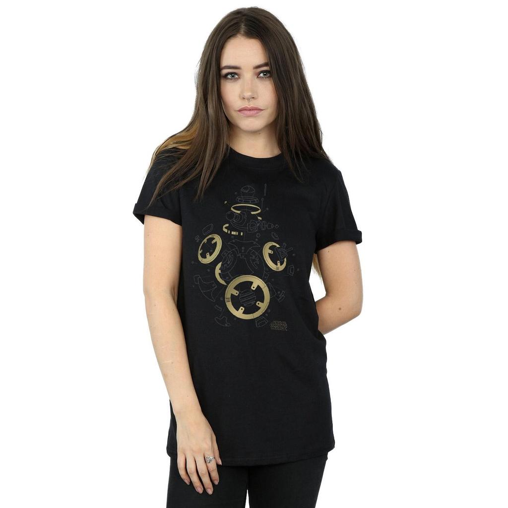Star Wars Womens/Ladies The Last Jedi BB-8 Deconstructed Cotton Boyfriend T-Shirt