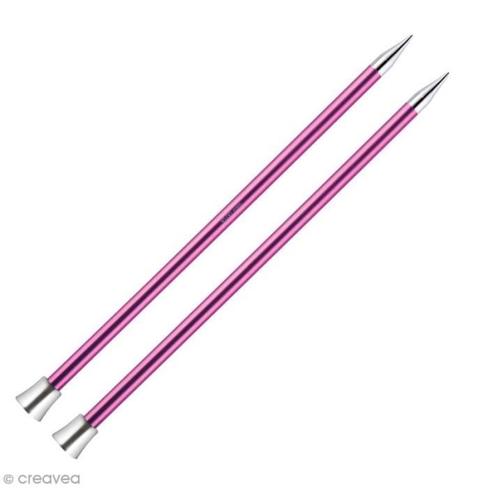 Aiguille à tricoter - KNITPRO - 40 cm - 10 mm - Aluminium coloré - Rose vif